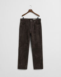 Straight Fit Jeans aus Veloursleder