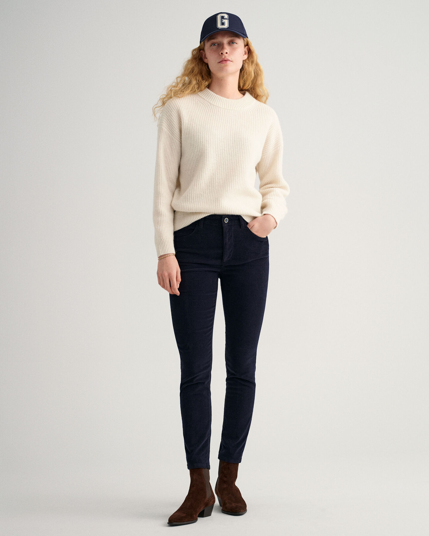 Farla Slim Fit Verk&uuml;rzte Cord-Jeans