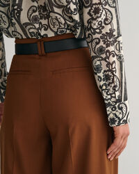 Relaxed Fit Baumwoll Seiden Bluse mit Spitzen-Print