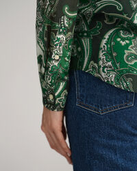 Regular Fit Paisley Bluse aus Baumwolle und Seide