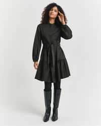 Langärmeliges Kleid aus Baumwollsatin