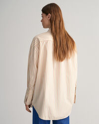 Oversized Popeline Bluse mit breiten Manschetten und Streifen