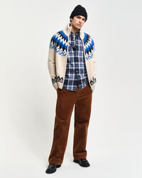 Jacquard-Strickjacke mit Reißverschluss