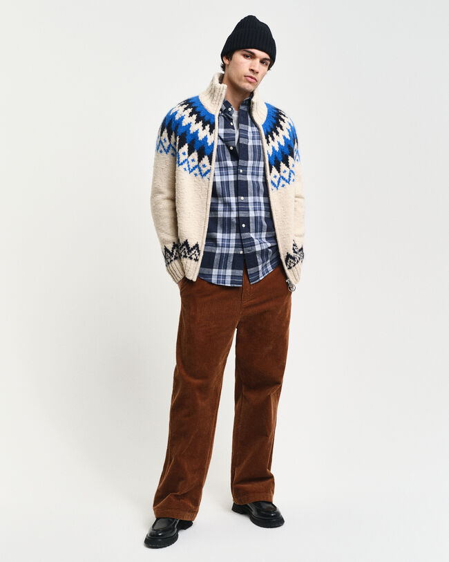 Jacquard-Strickjacke mit Reißverschluss