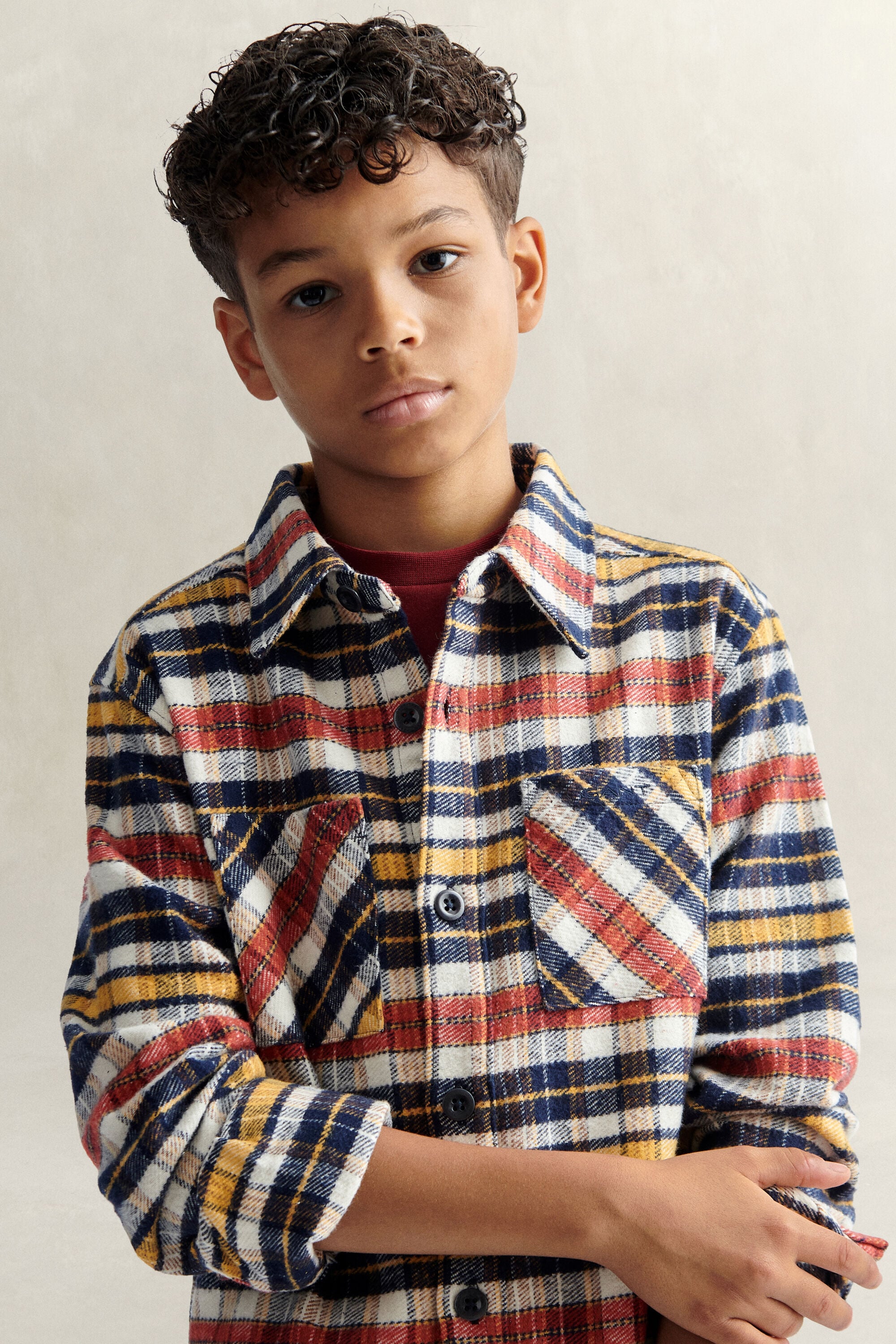 Teen Boys Hemdjacke mit Karomuster