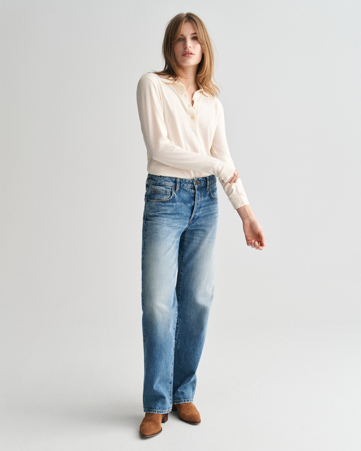 Rigid Jeans mit geradem Bein
