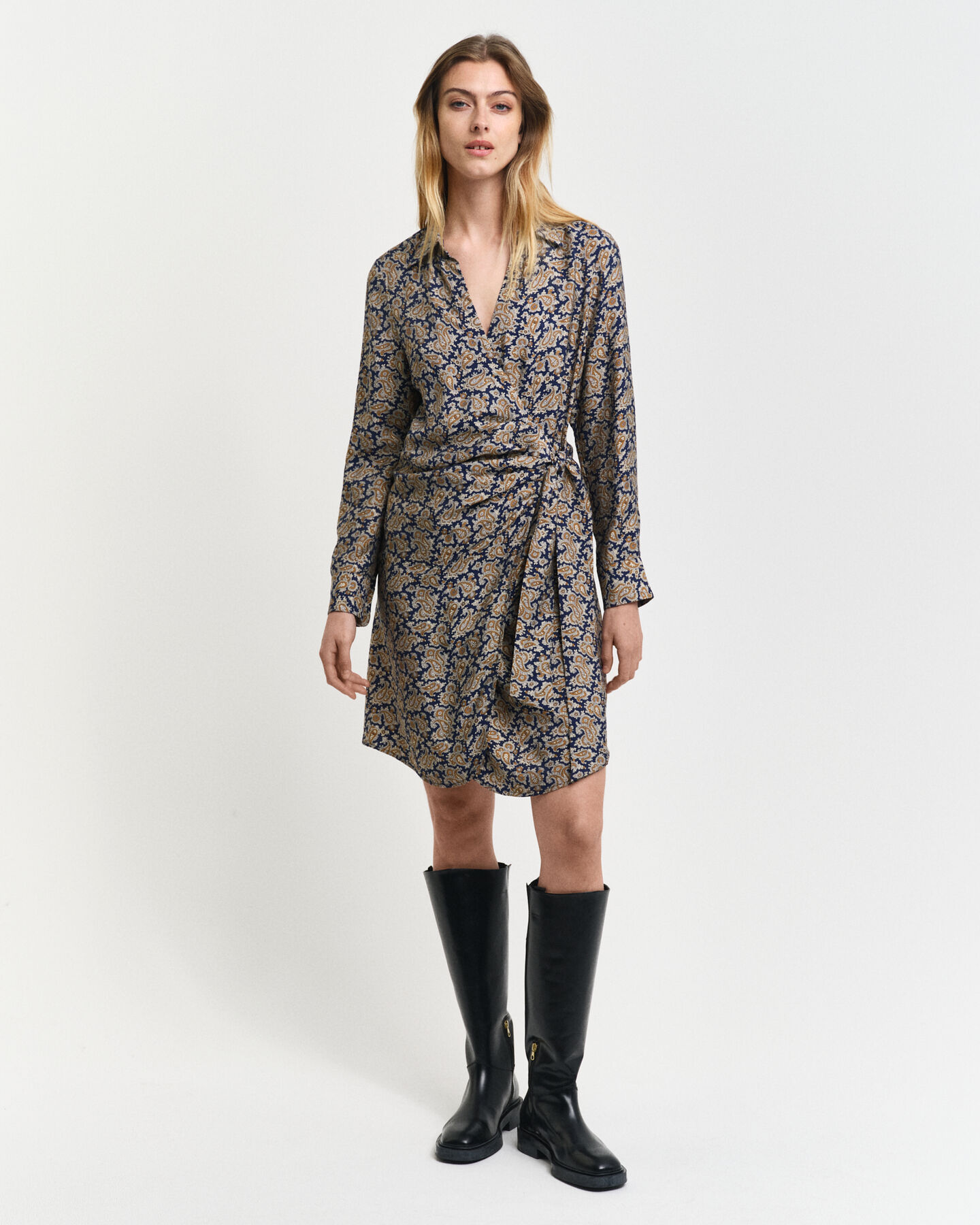 Paisley Hemdblusen-Wickelkleid