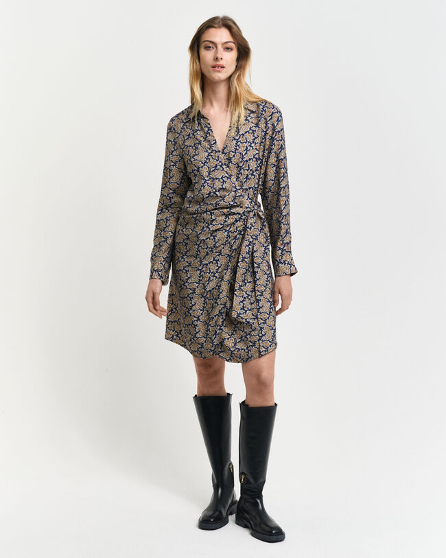 Paisley Hemdblusen-Wickelkleid