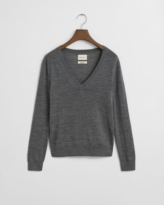 V-Neck Pullover aus extra feiner Merinowolle