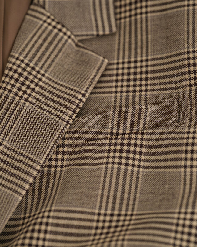 Regular Fit Blazer aus Wollmix mit Karomuster