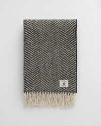 Wolldecke mit Fischgrätmuster