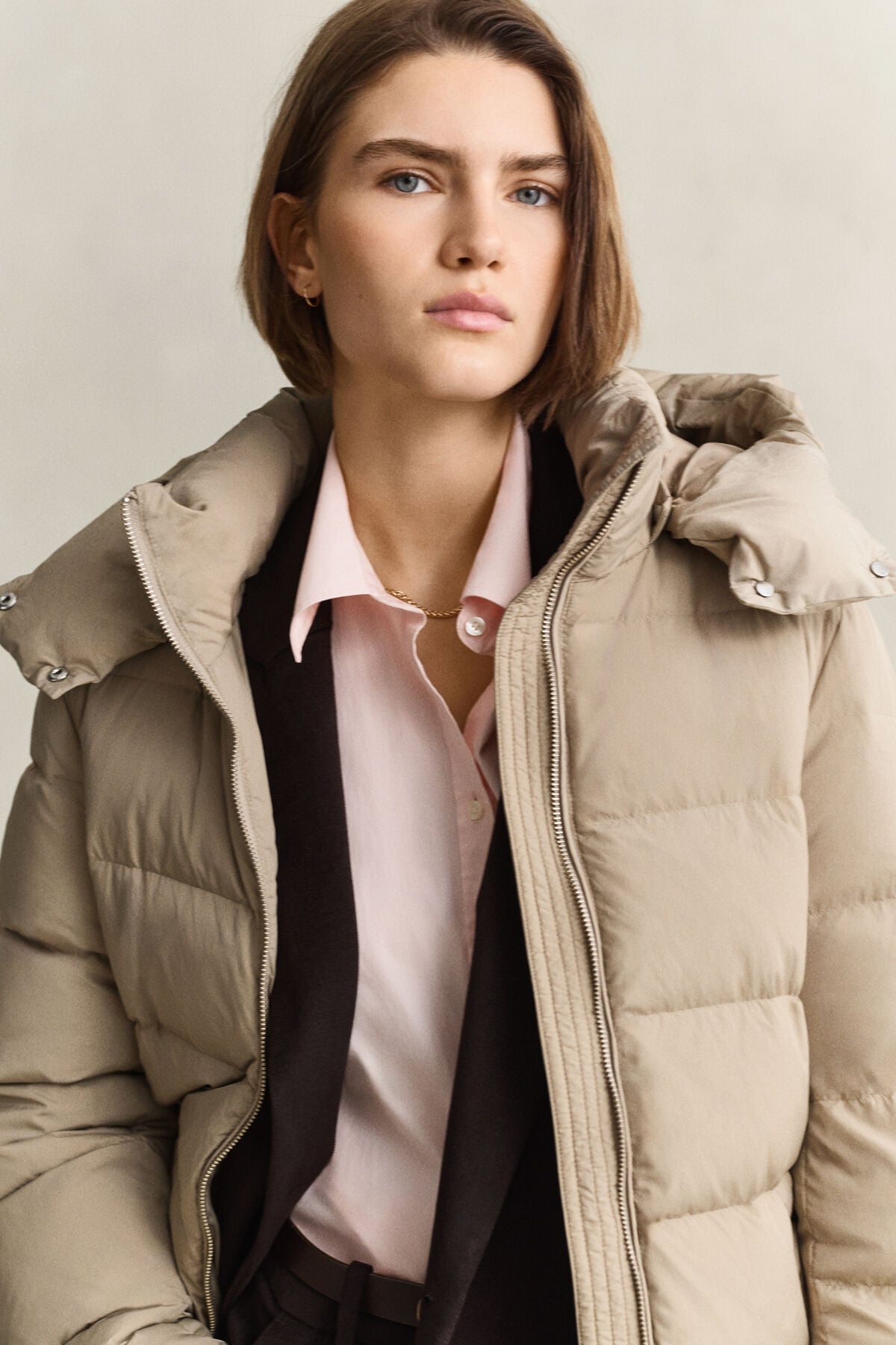Mid Down Jacket — TAUPE BEIGE