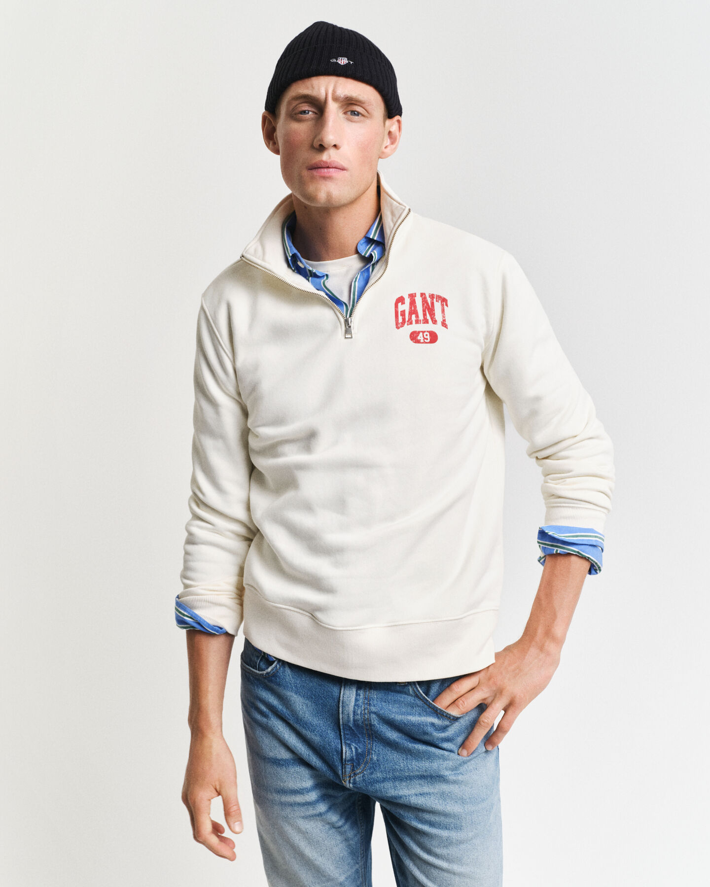 GANT 49 Arch Graphic Sweatshirt mit Reißverschlusskragen