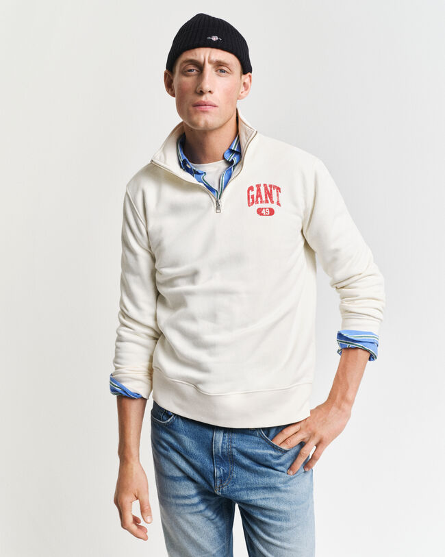GANT 49 Arch Graphic Sweatshirt mit Reißverschlusskragen