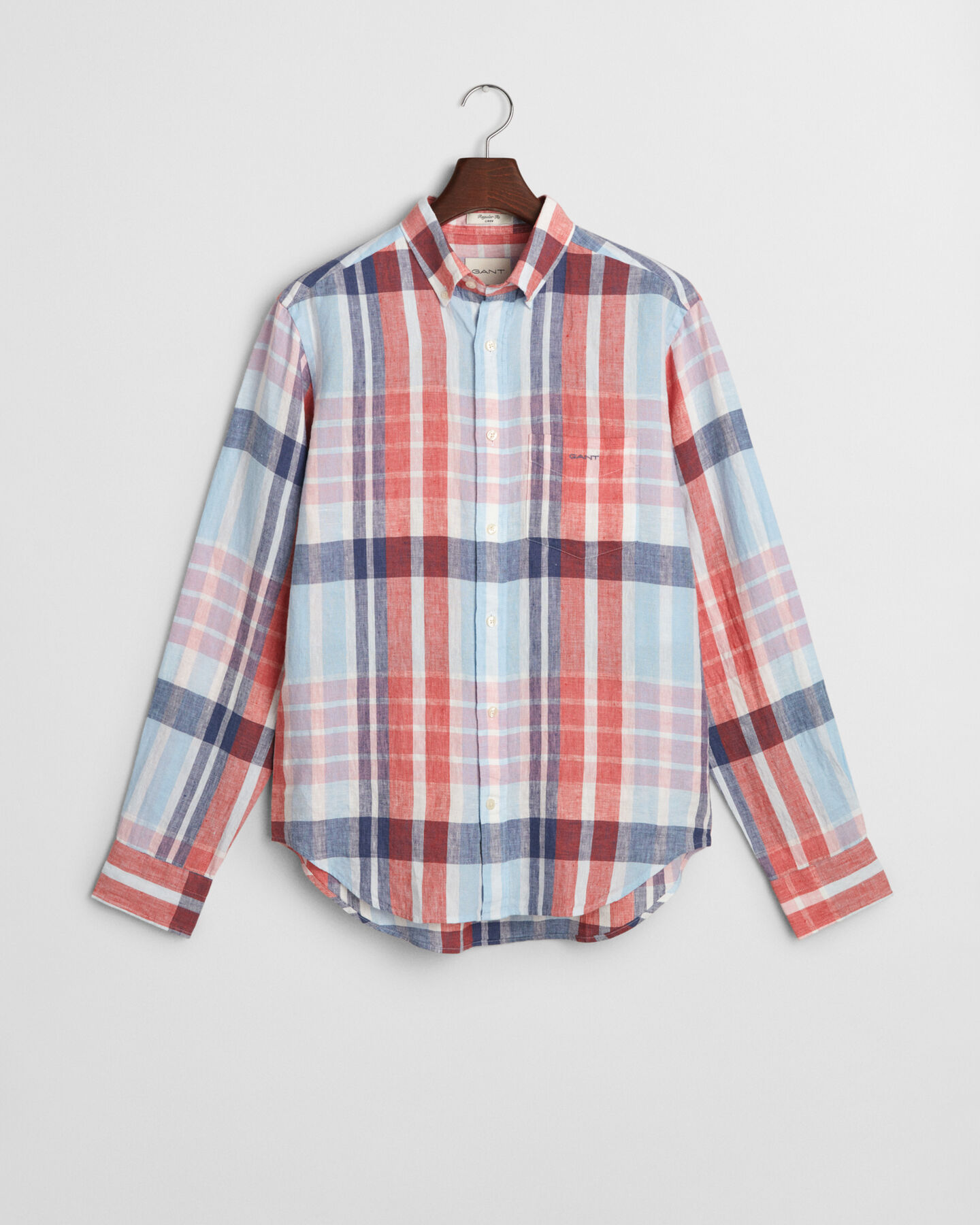 Regular Fit Madras Leinen Hemd