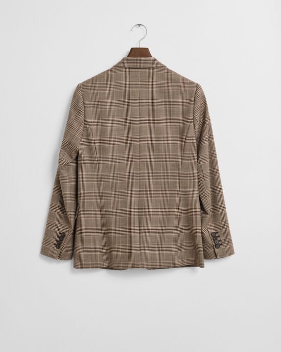 Regular Fit Blazer aus Wollmix mit Karomuster