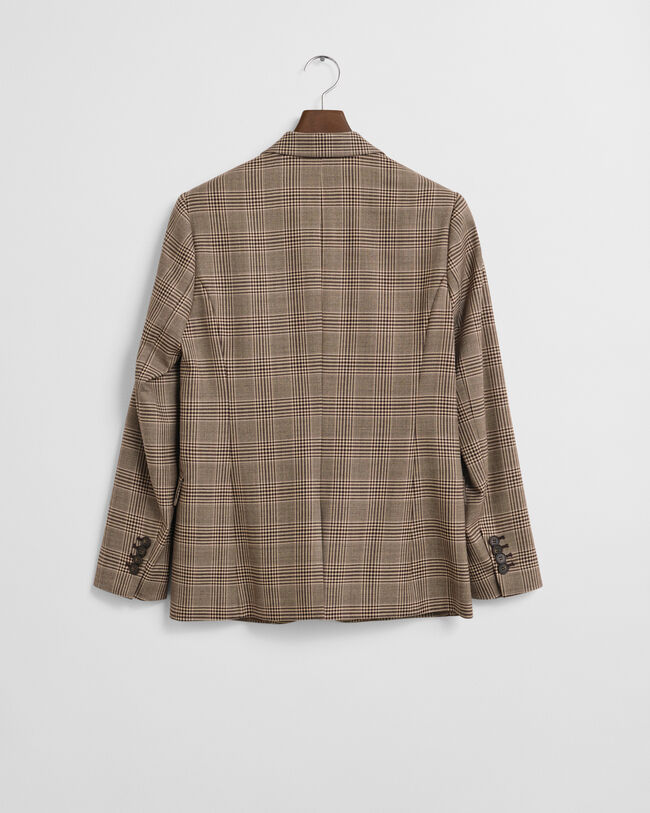 Regular Fit Blazer aus Wollmix mit Karomuster