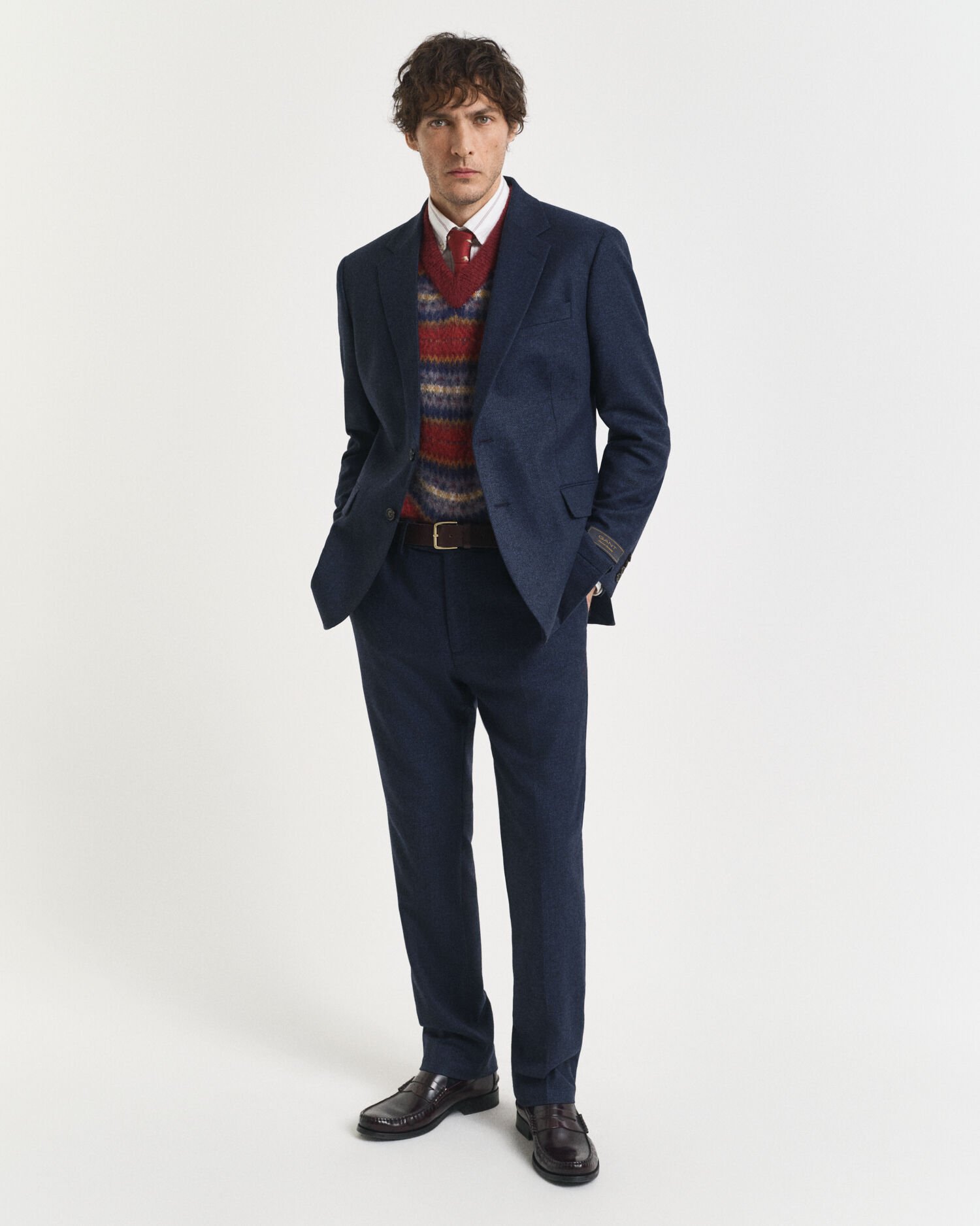 Slim Fit Herringbone Flanell Anzugsakko