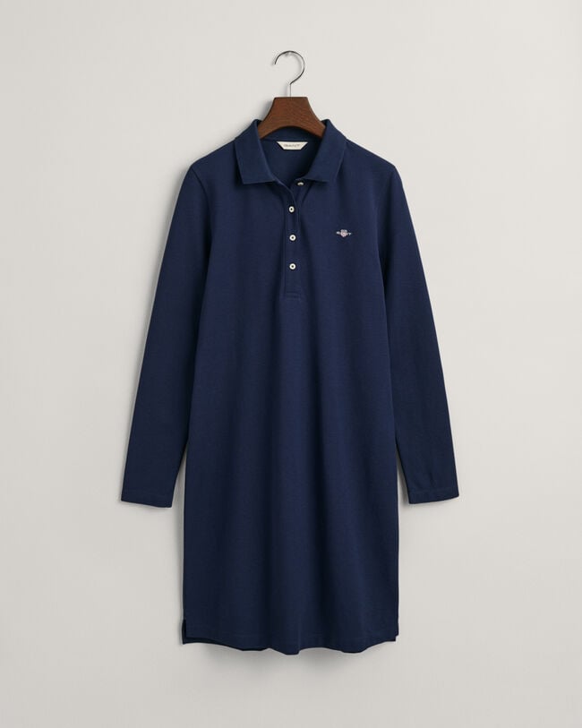 Shield Piqué Langarmkleid