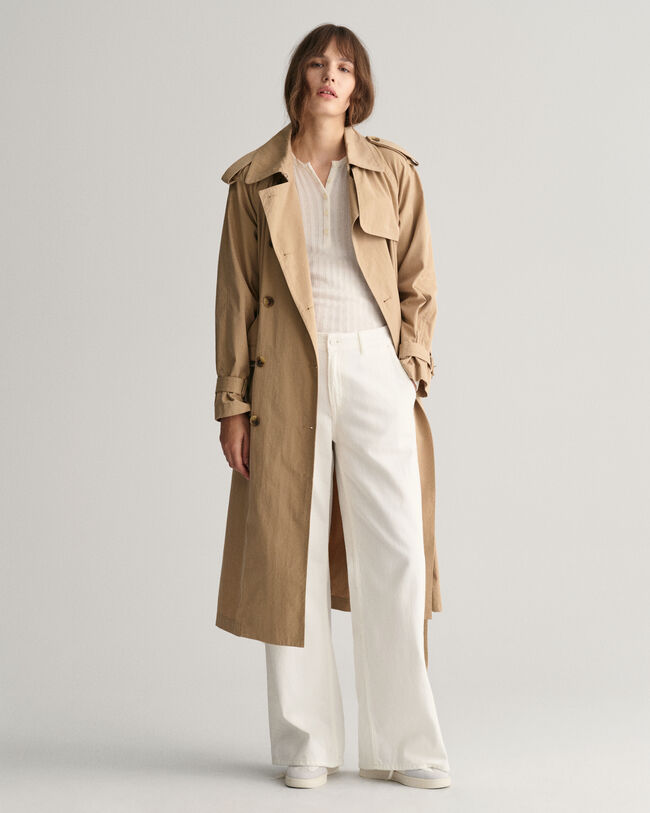 Geripptes Henley Langarm-T-Shirt