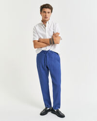 Relaxed Fit Leinen Kordelzughose