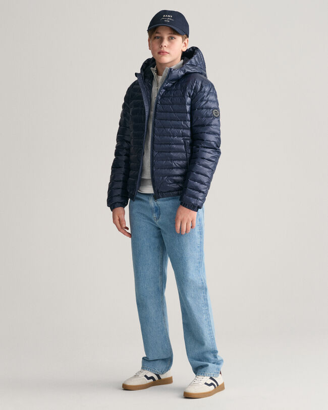 Teens Shiny Leichte Daunensteppjacke