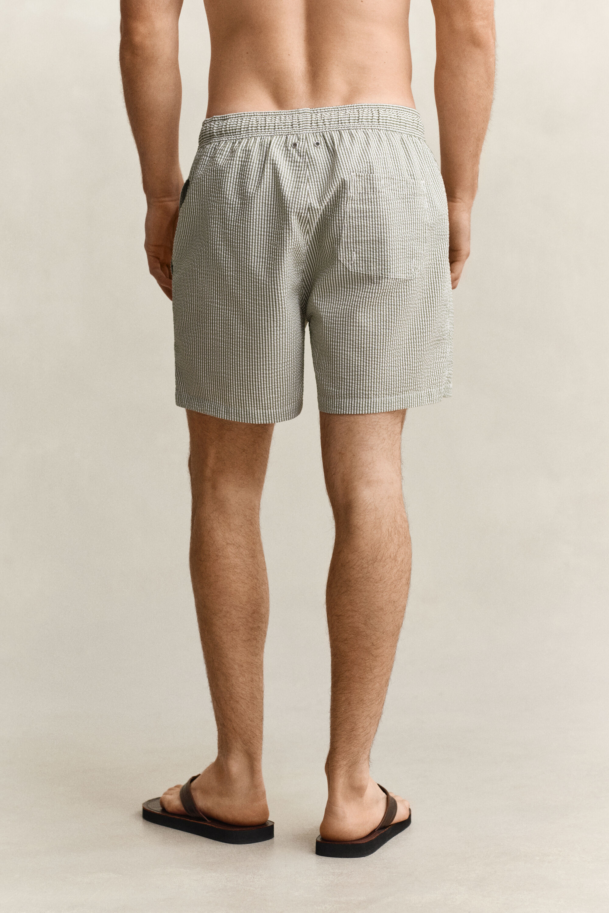 Gestreifte Seersucker Badeshorts