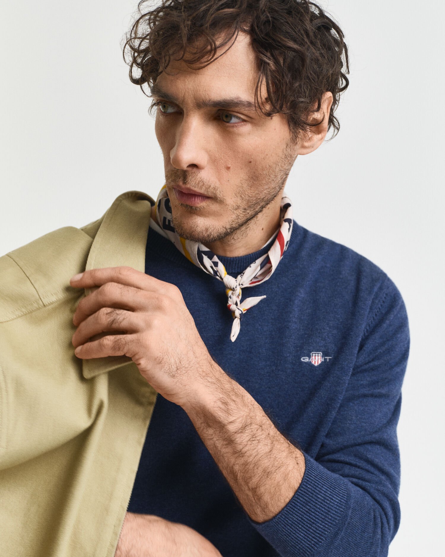 Rundhalspullover aus Baumwolle