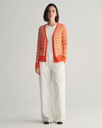 Feinstrick Strickjacke mit Streifen