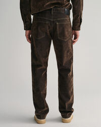 Relaxed Fit Flocked Samt Jeans