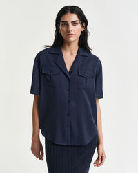 Relaxed Fit Bluse mit Brusttasche