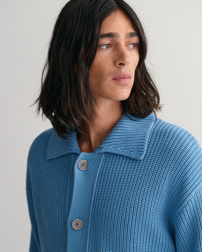 Gerippte Strickjacke