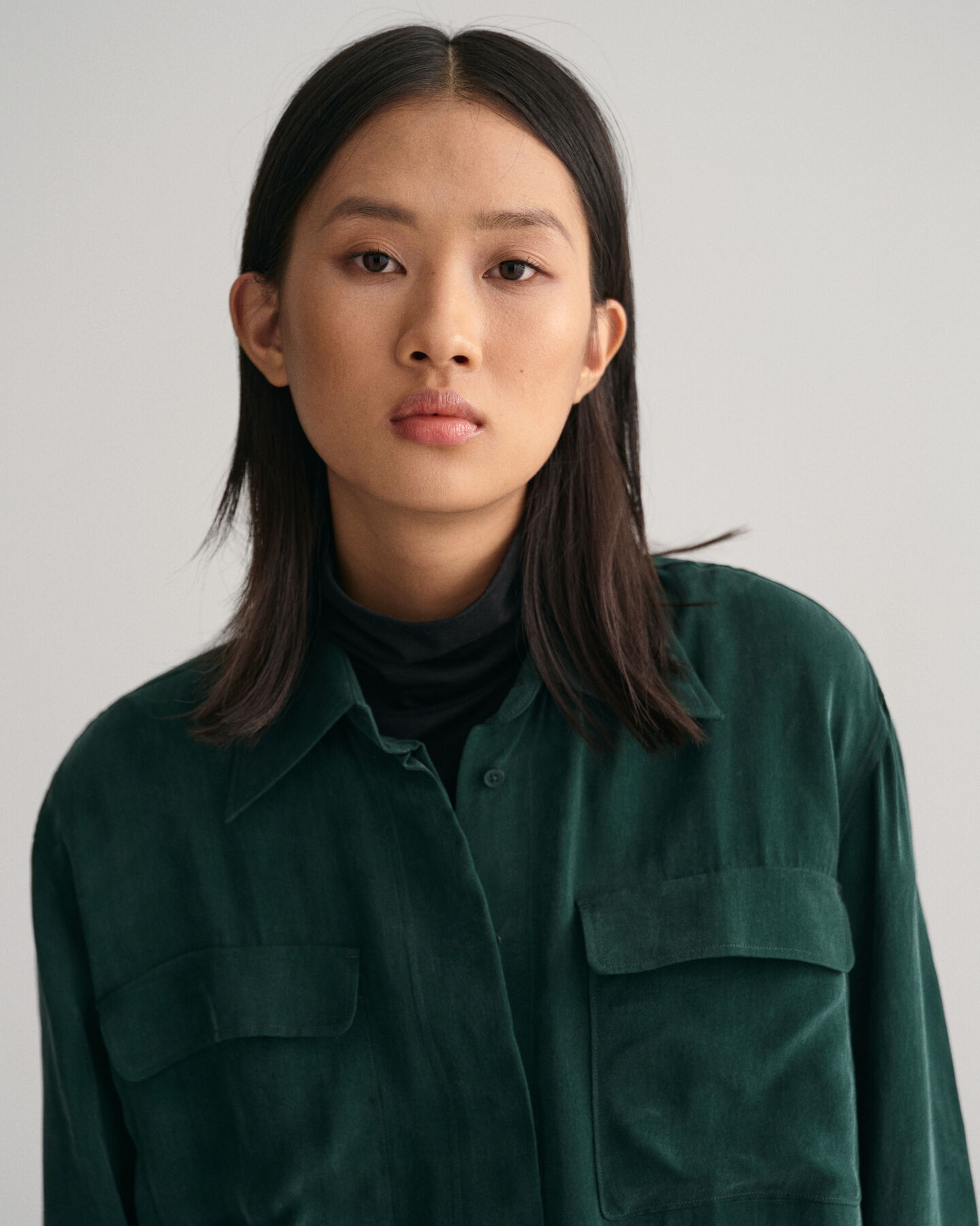 Relaxed Fit Utility-Bluse