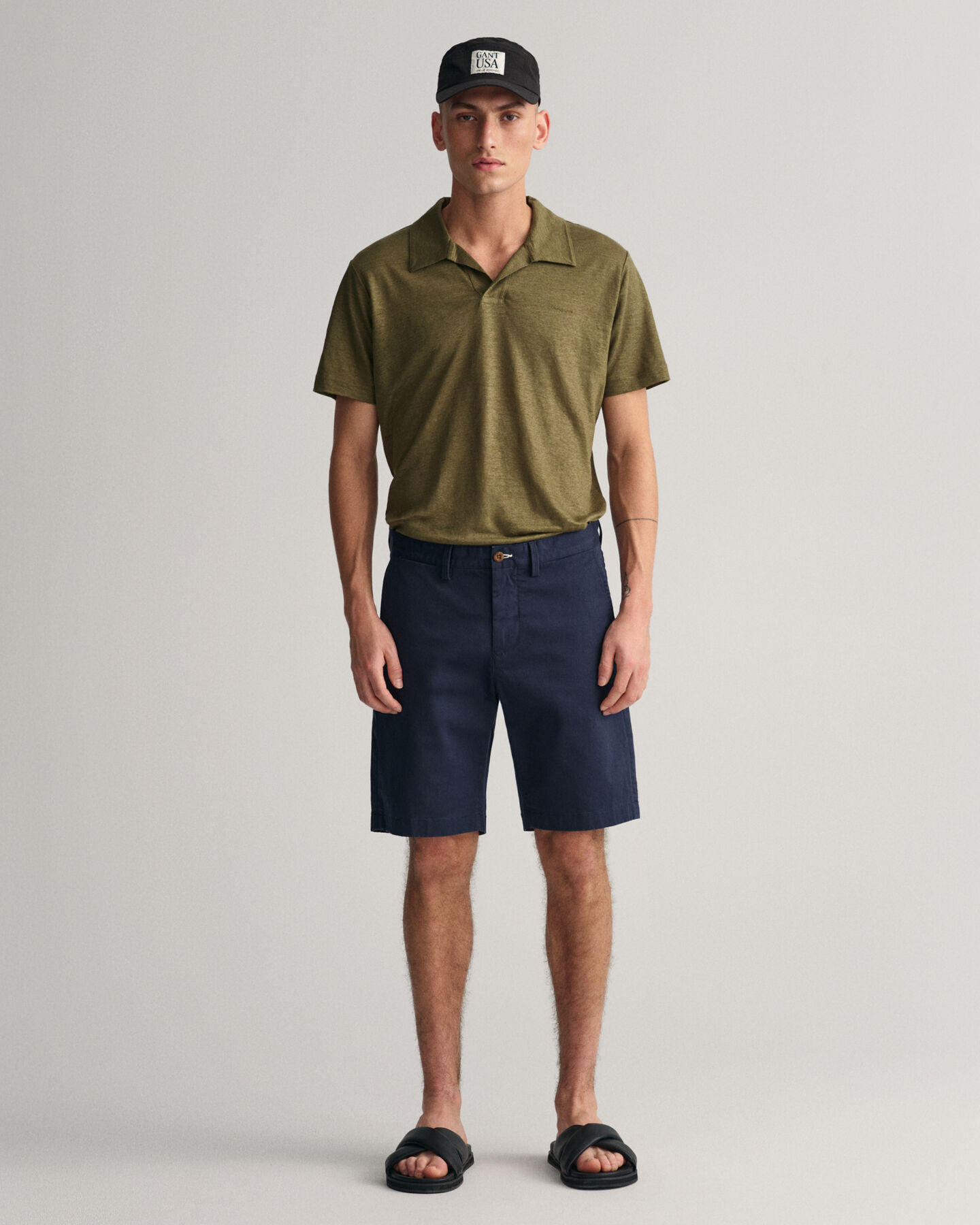 Hallden Slim Fit Twill-Shorts