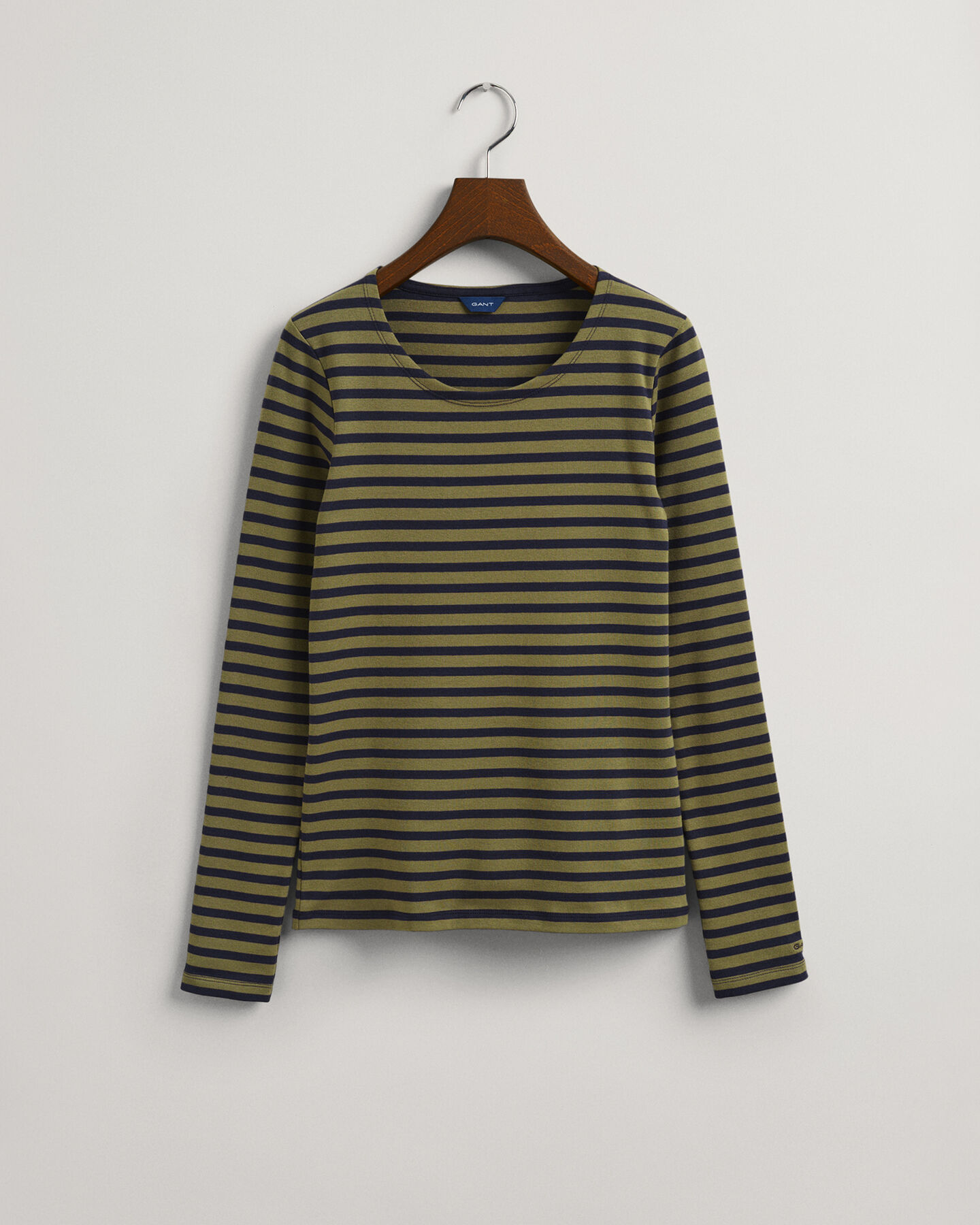 Geripptes Langarm-T-Shirt mit Streifen