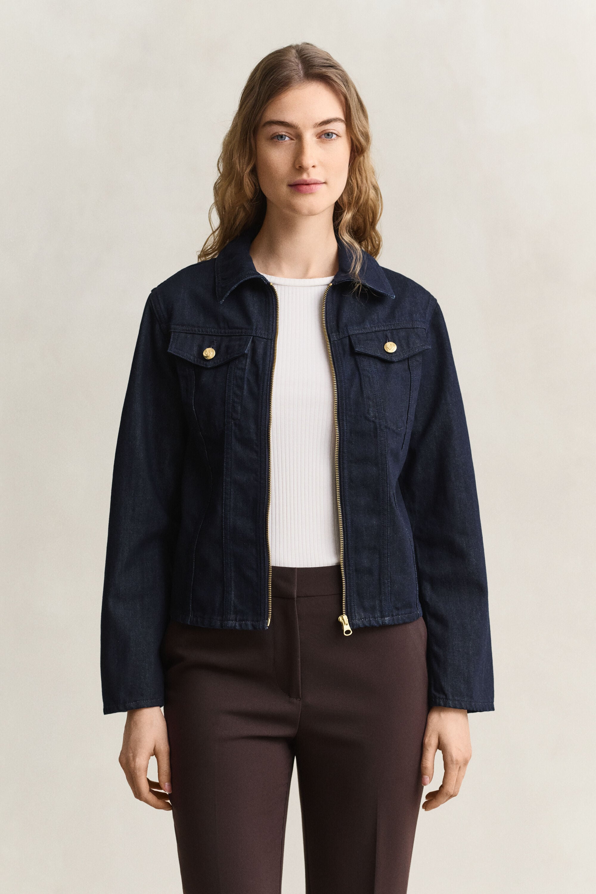 Taillierte Jeansjacke