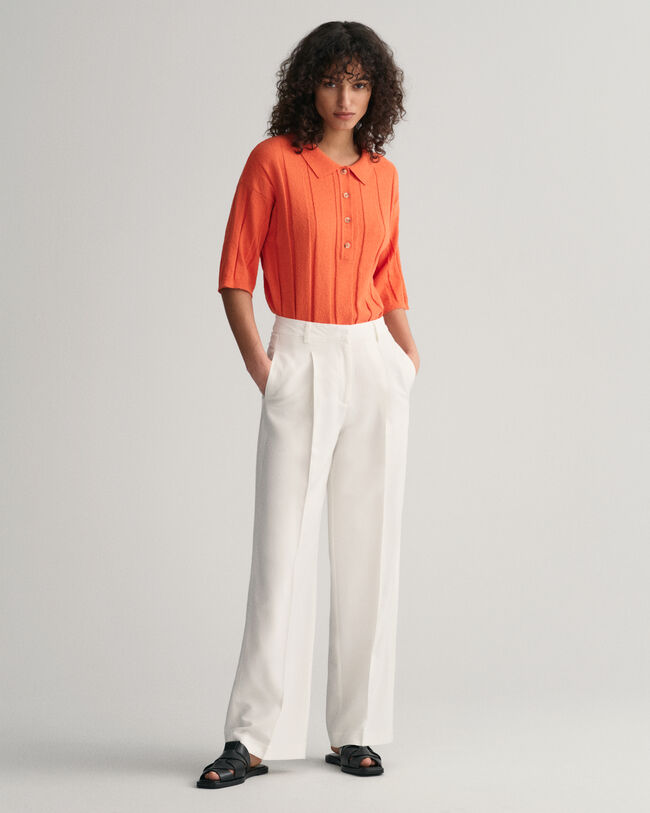 Gerippter Terry Cloth Polopullover