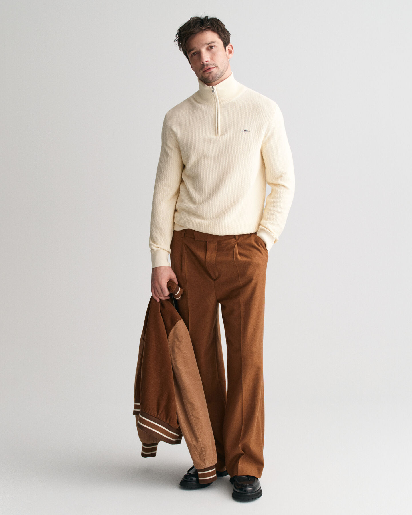 Troyer aus Baumwolle mit Mikro-Struktur