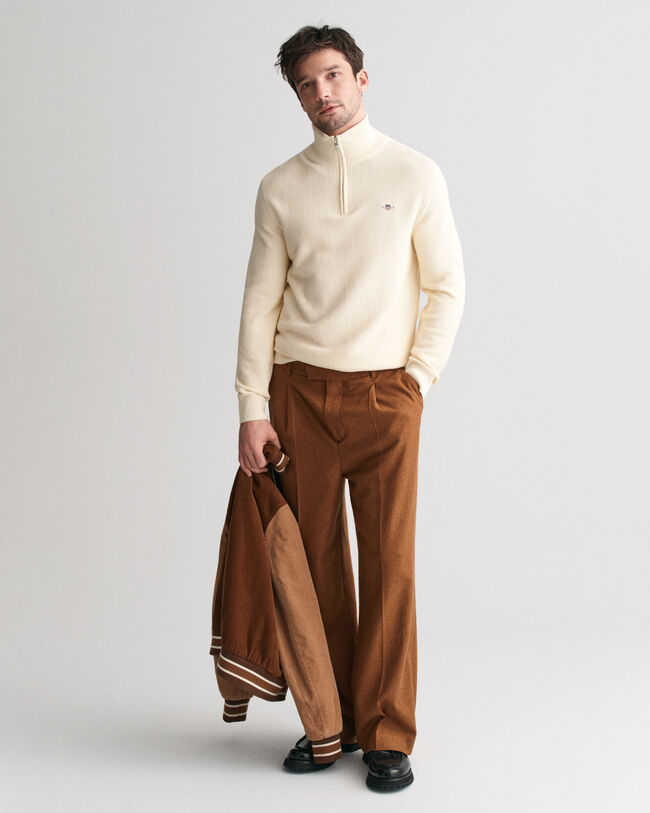 Troyer aus Baumwolle mit Mikro-Struktur