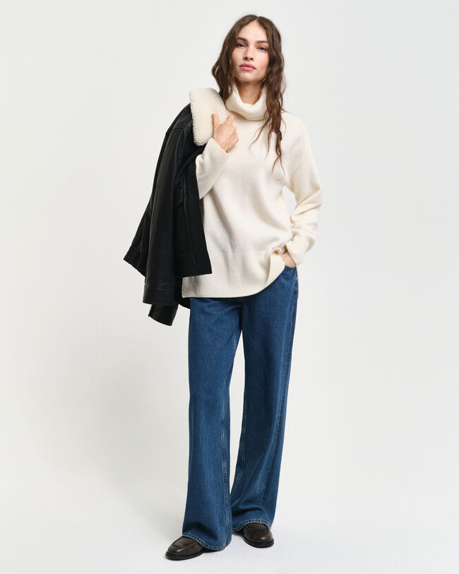 Herringbone Rollkragenpullover mit Detail