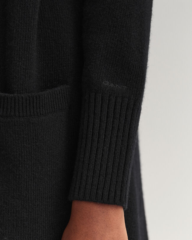 Lange Wollstrickjacke