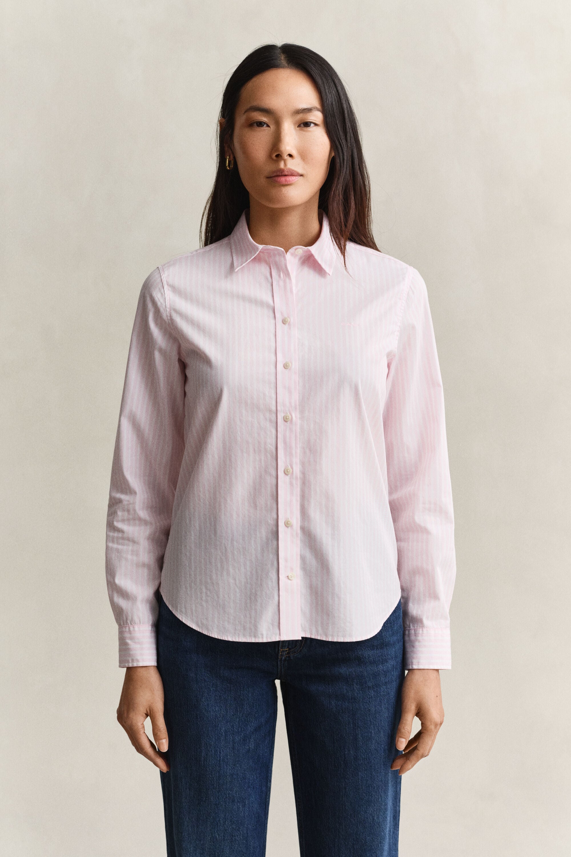 Regular Fit Classic Popeline-Bluse mit Streifen