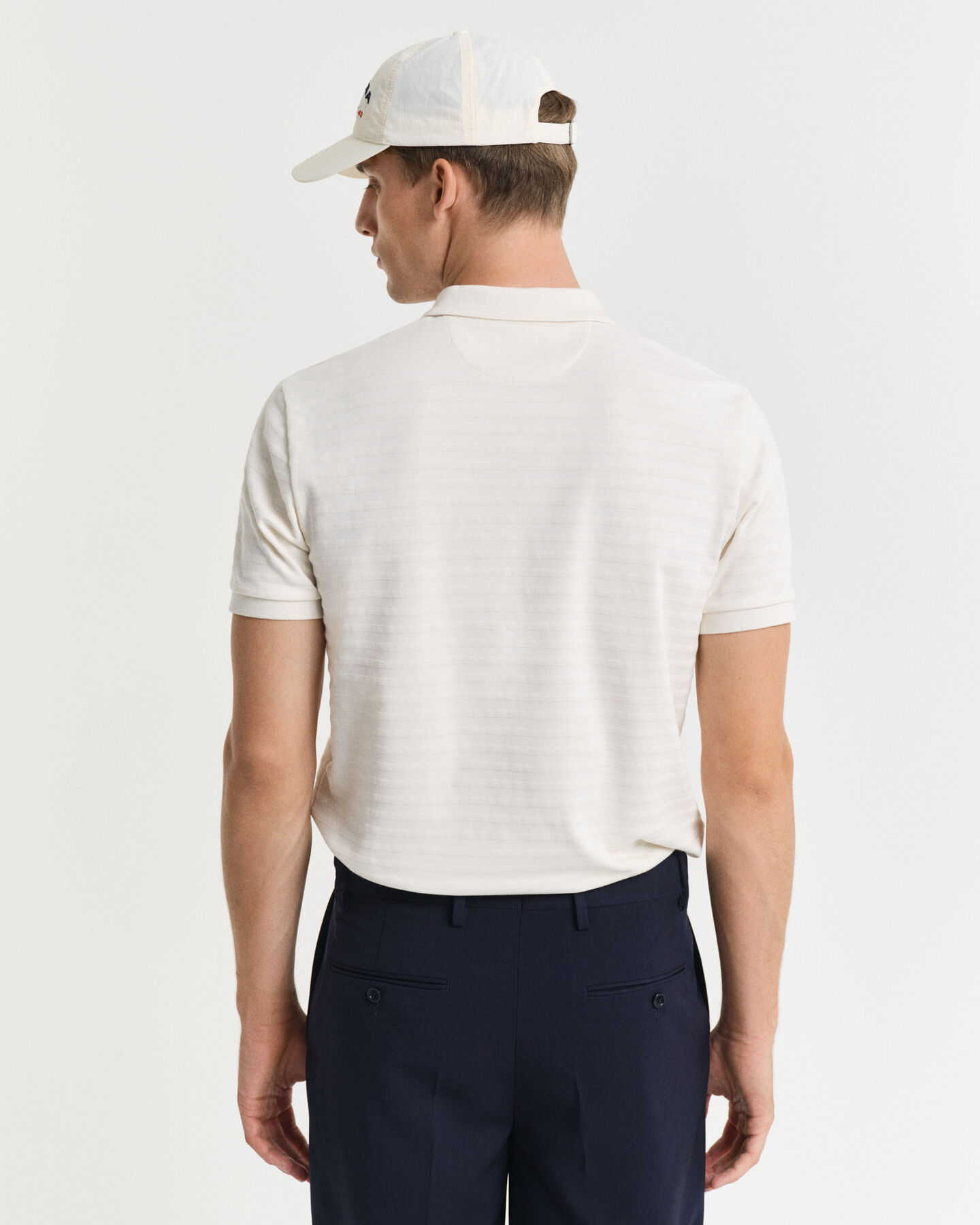 Strukturiertes Poloshirt mit Streifen