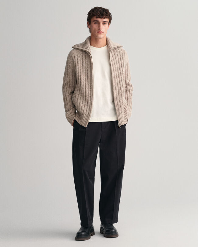 Strickjacke aus Wolle mit Reißverschluss