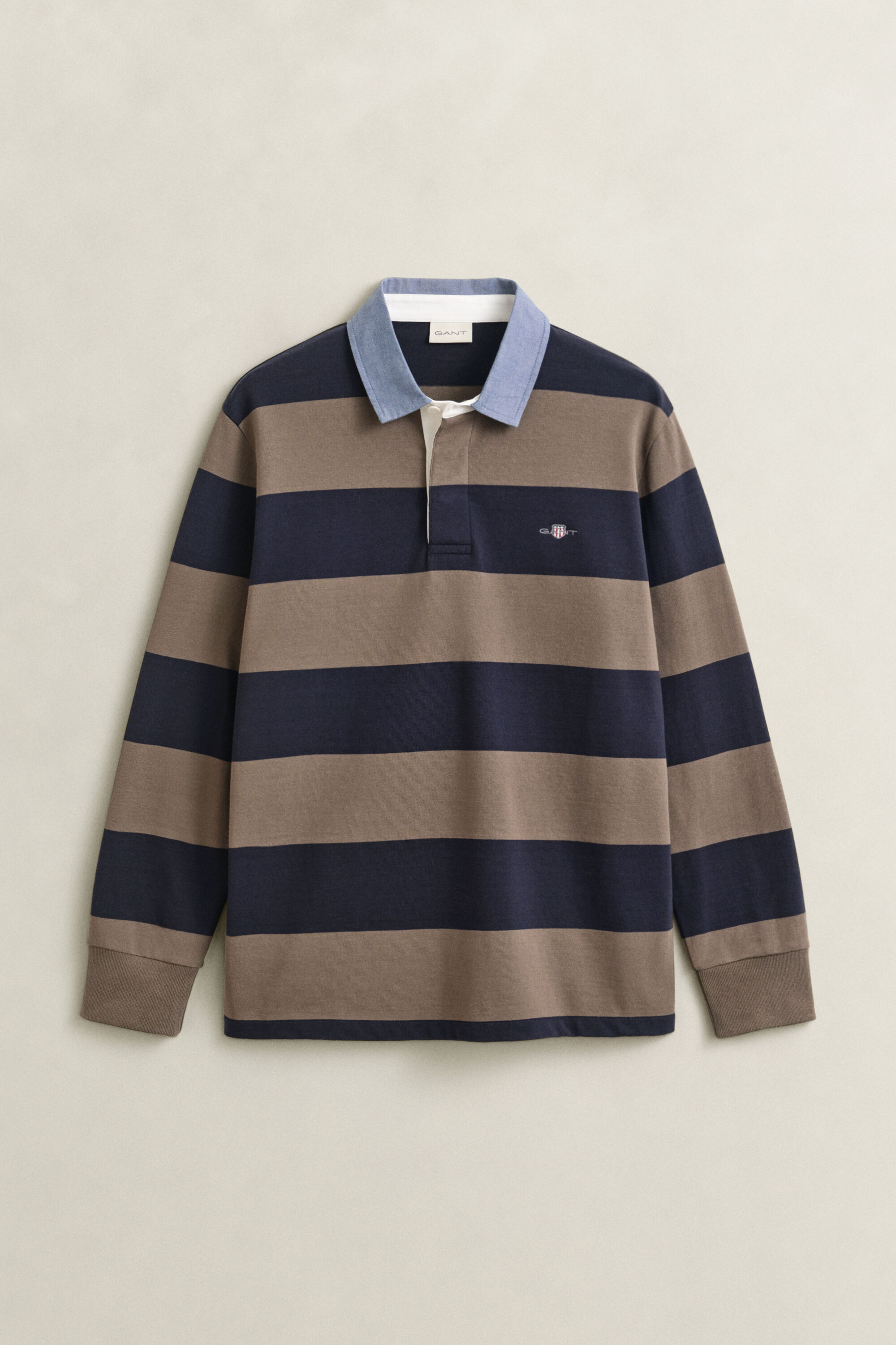Gestreiftes Heavy Rugger mit Chambray-Kragen