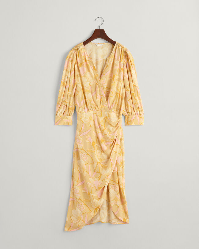 Regular Fit Magnolia Print Wickelkleid