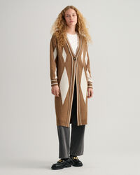 Argyle Longstrickjacke