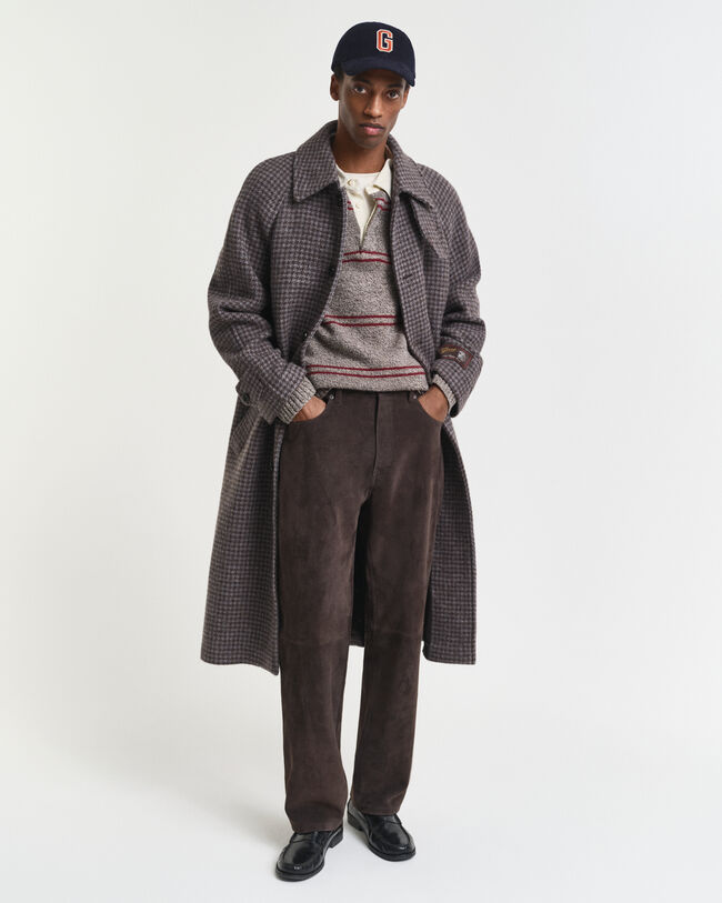 Straight Fit Jeans aus Veloursleder