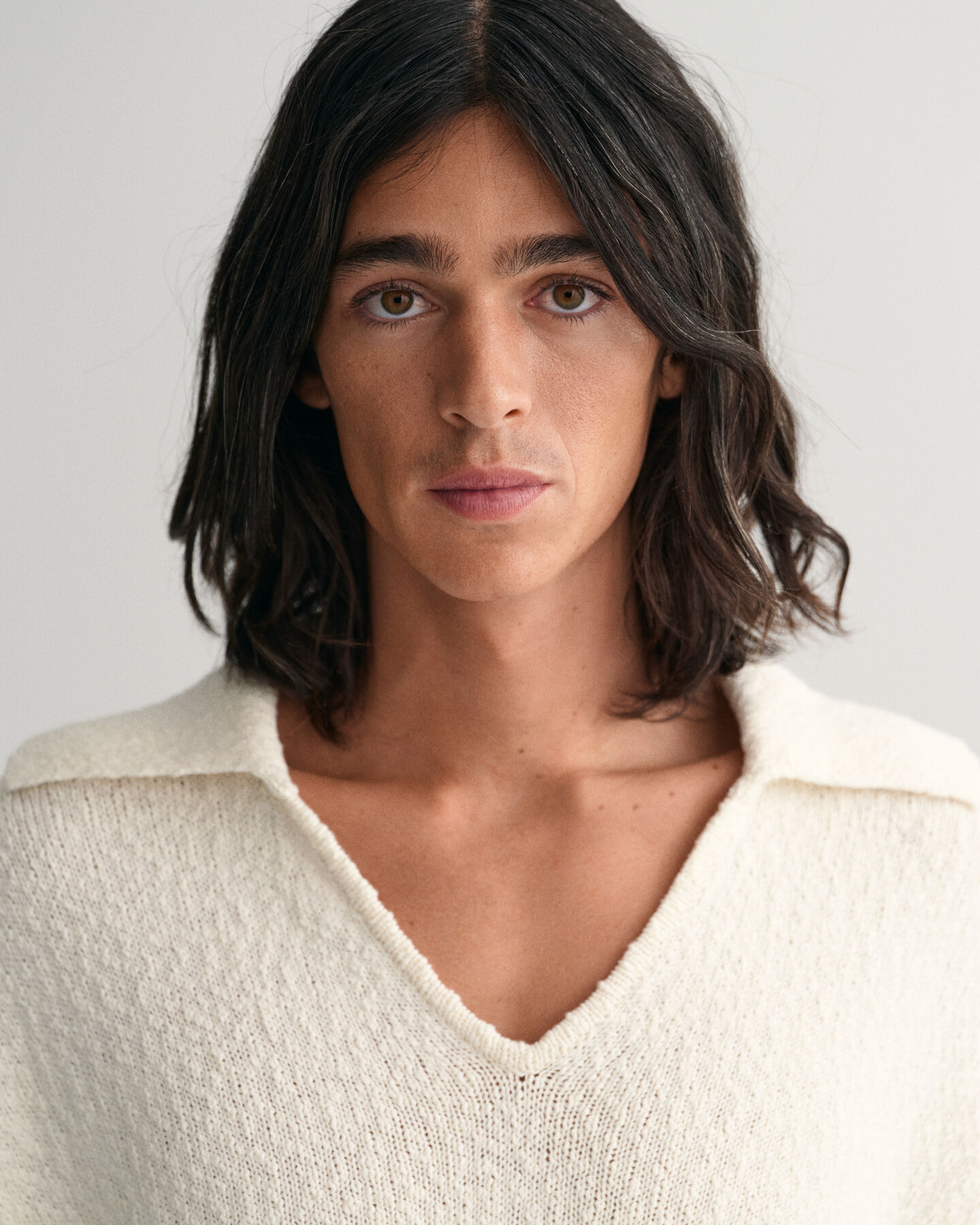 Polopullover aus Baumwoll-Leinen-Flammgarn