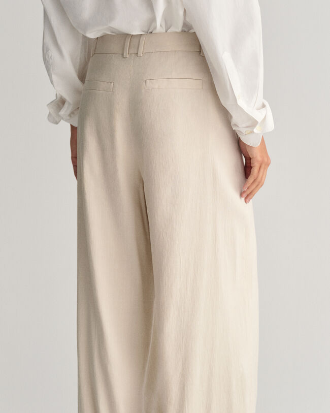 Formelle Relaxed Fit Stretch Leinen Hose